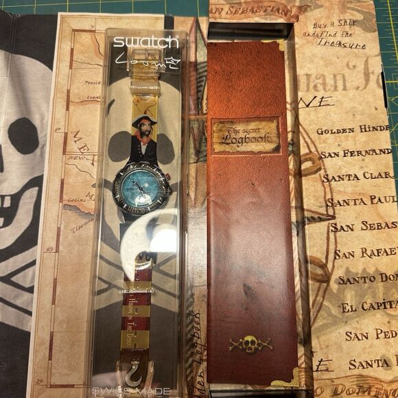 NEW Swatch Scuba 200 Watch UNCINO PIRATE SDB902 with Original Box & Papers 1999 - Picture 7 of 11